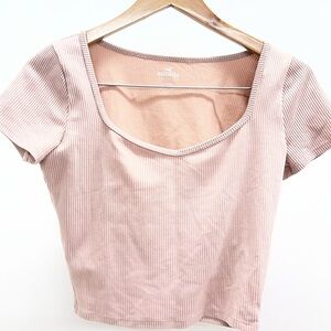 Y2k Hollister Blush Ribbed Crop Top